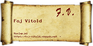 Foj Vitold névjegykártya
